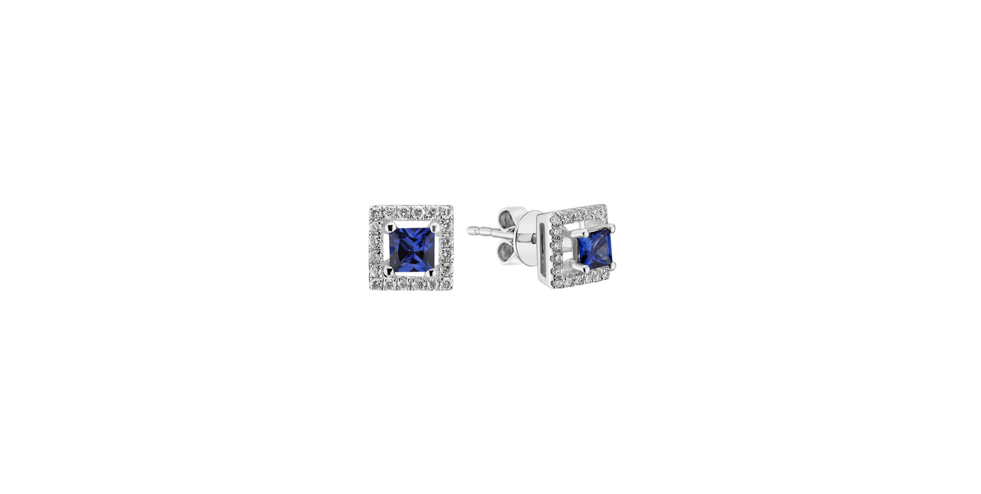 Diamond earrings with Sapphire Dark Chocolate
