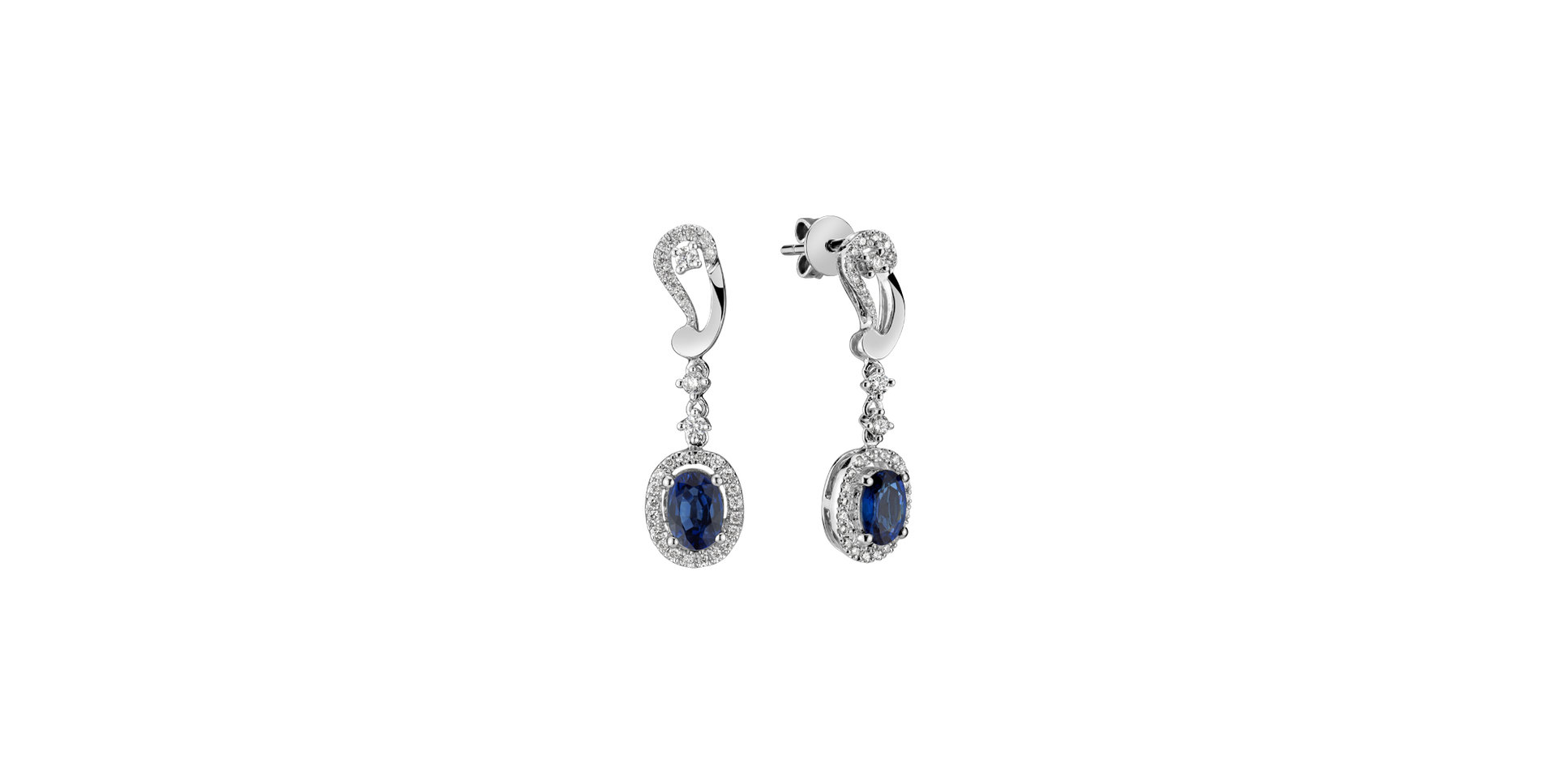 Diamond earrings with Sapphire Vesper night