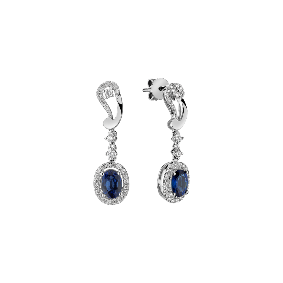 Diamond earrings with Sapphire Vesper night