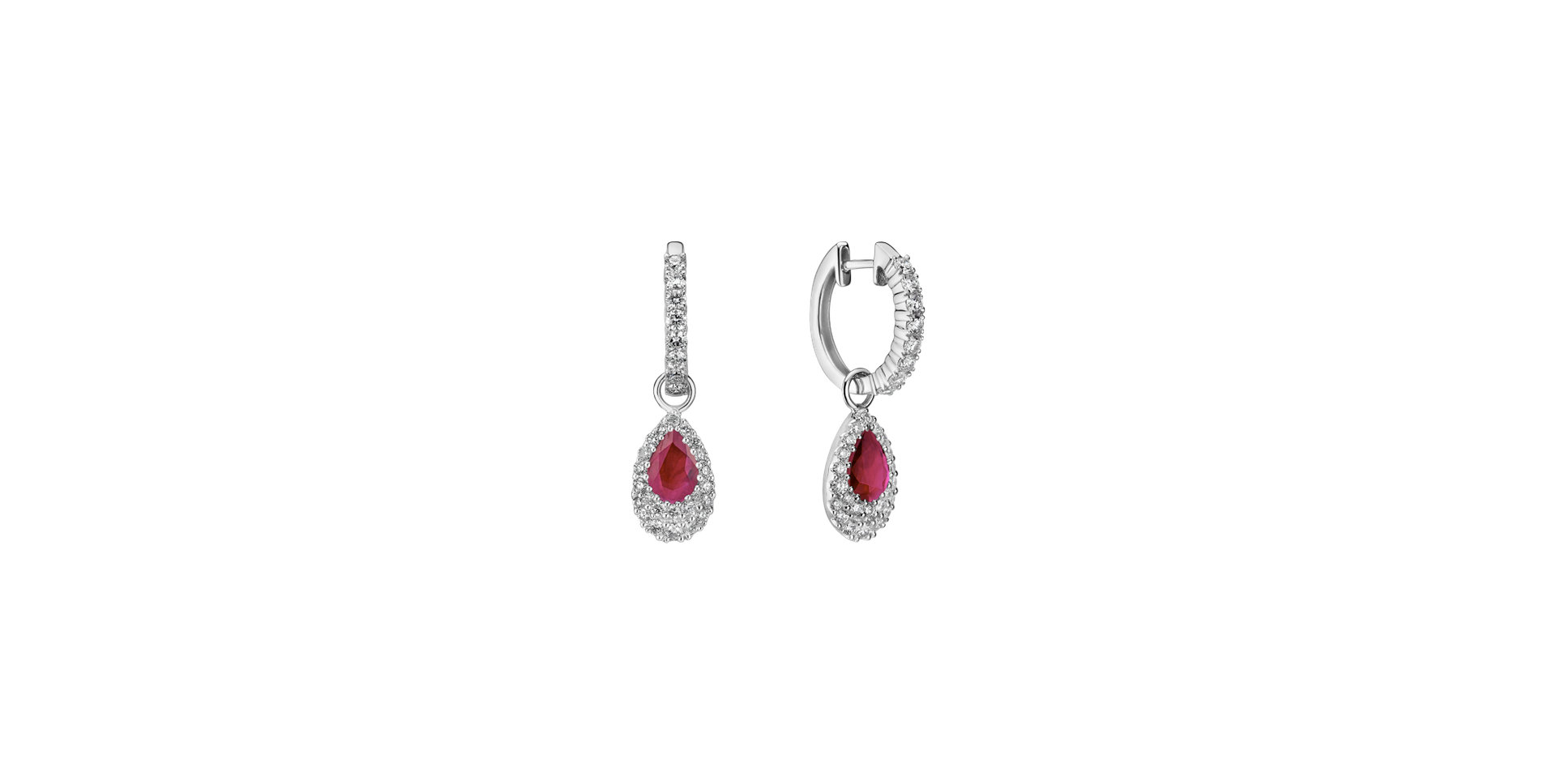 Diamond earrings with Ruby Satisfying Holiday