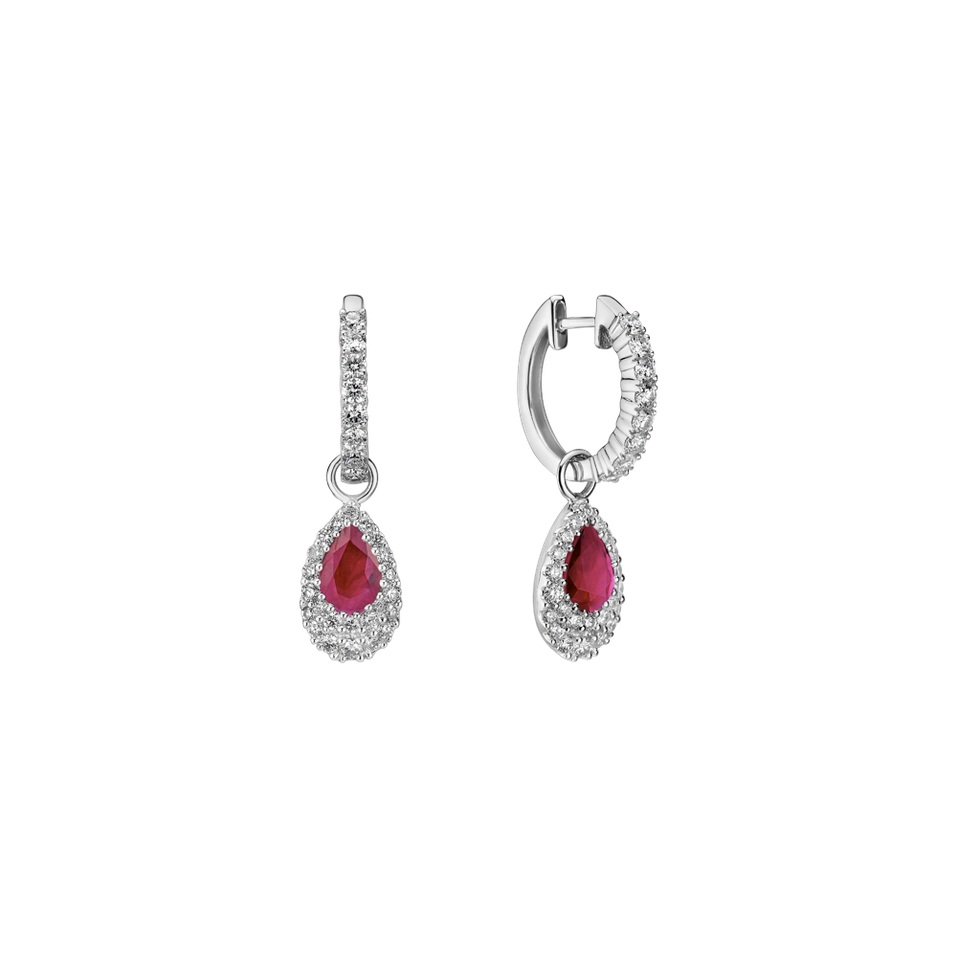 Diamond earrings with Ruby Satisfying Holiday