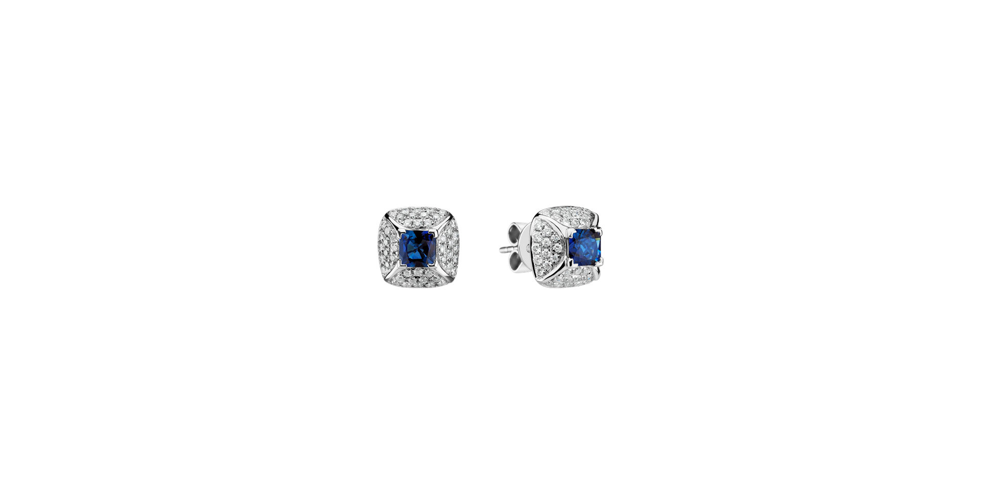 Diamond earrings with Sapphire Princess Nathalie