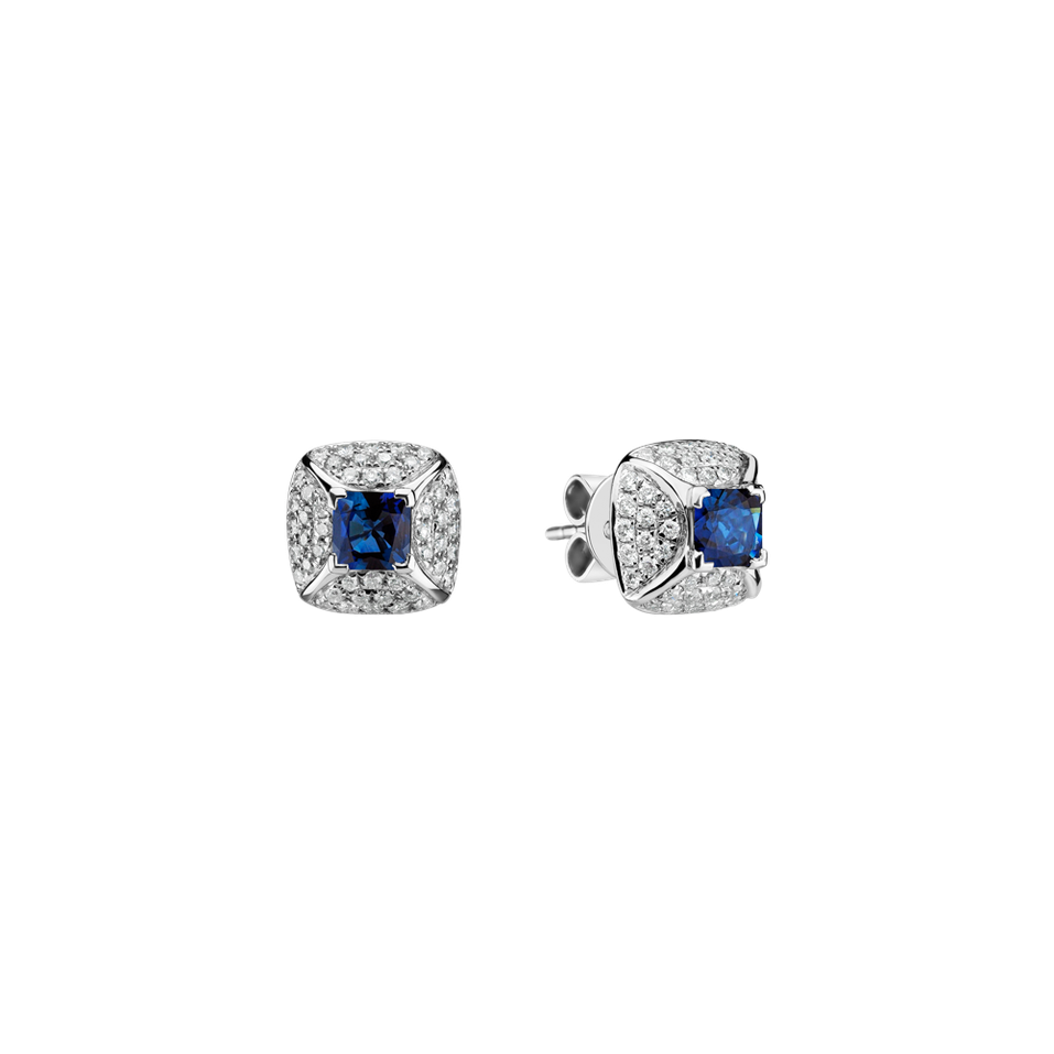Diamond earrings with Sapphire Princess Nathalie