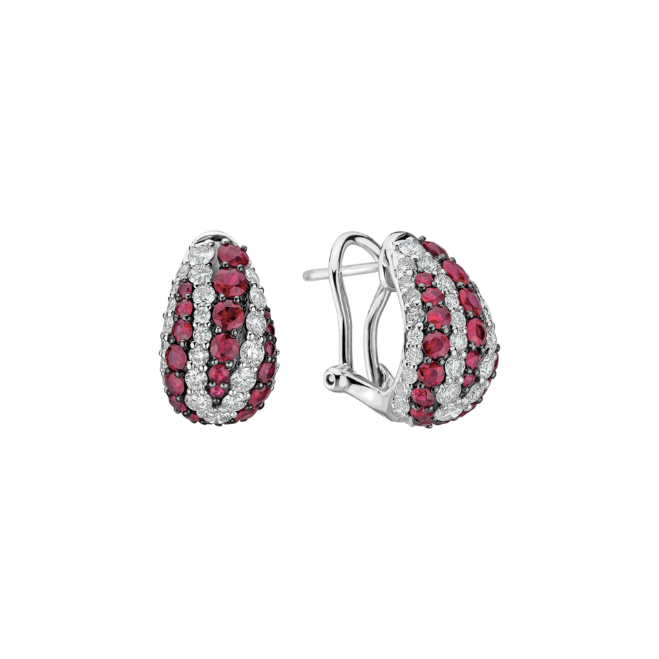 Diamond earrings and Ruby Maroon Majesty