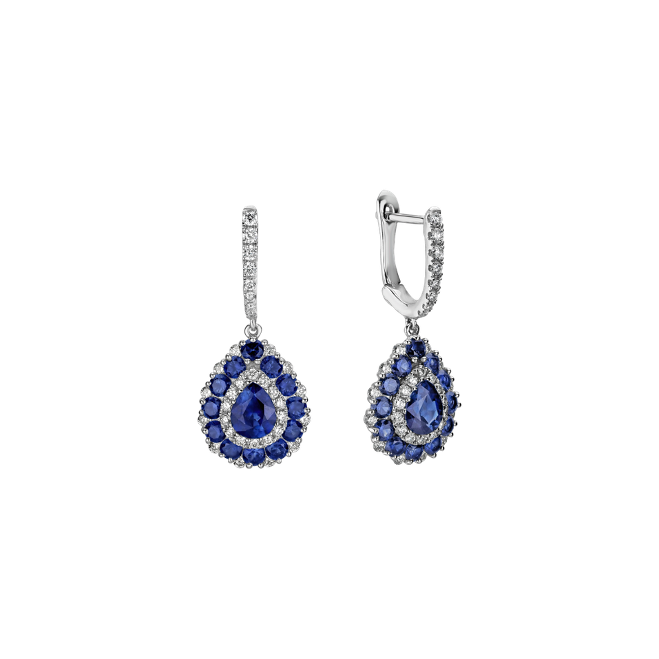 Diamond earrings and Sapphire Silver Town
