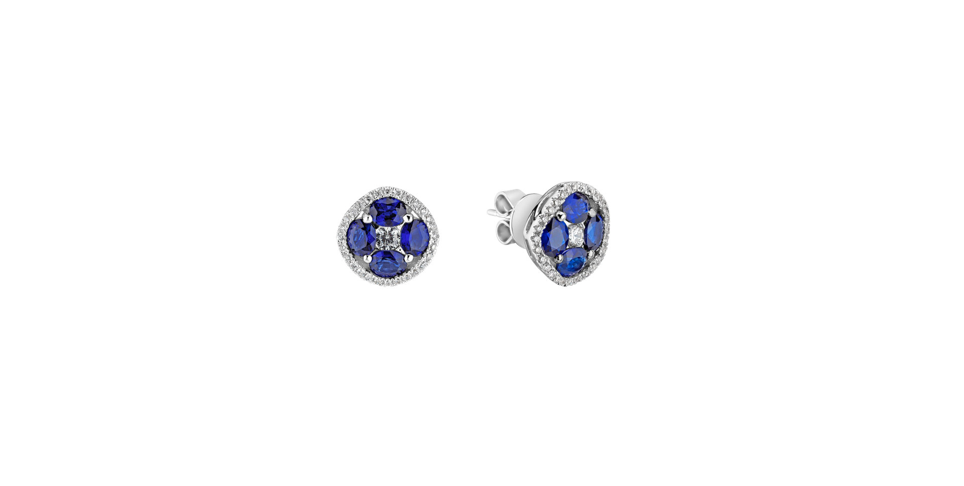 Diamond earrings and Sapphire Misty Oasis