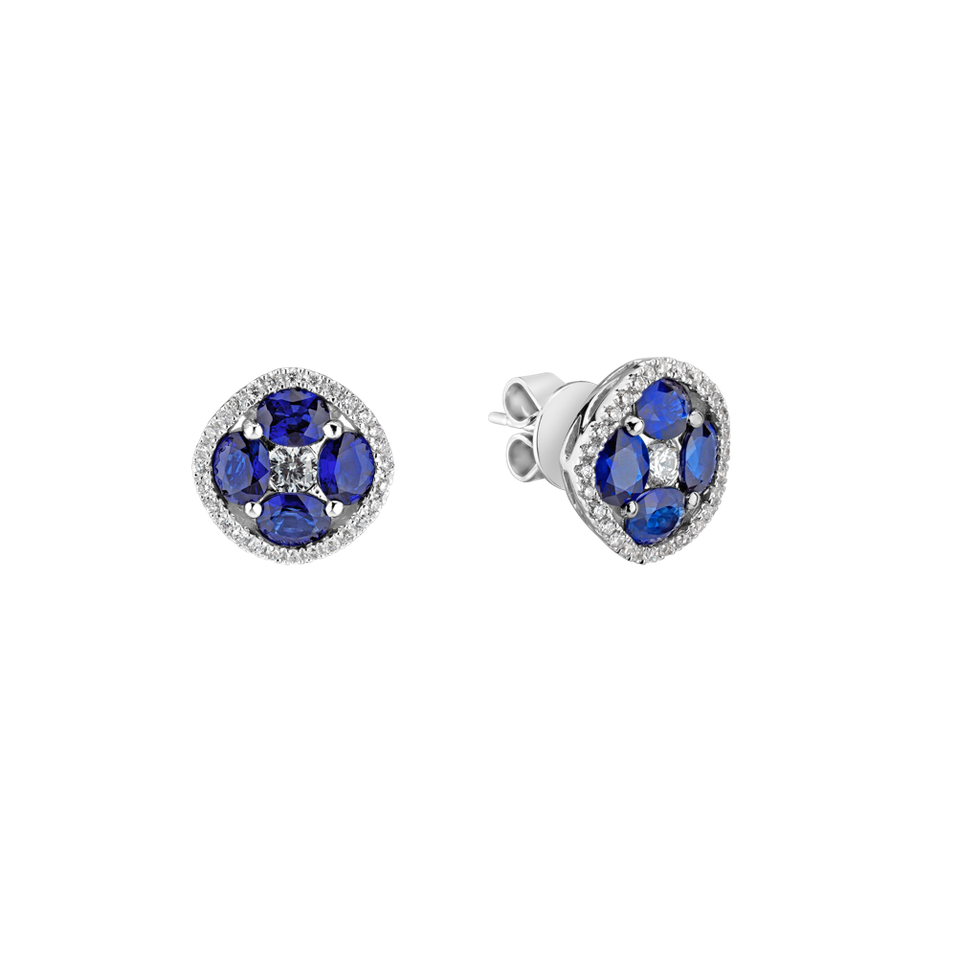 Diamond earrings and Sapphire Misty Oasis