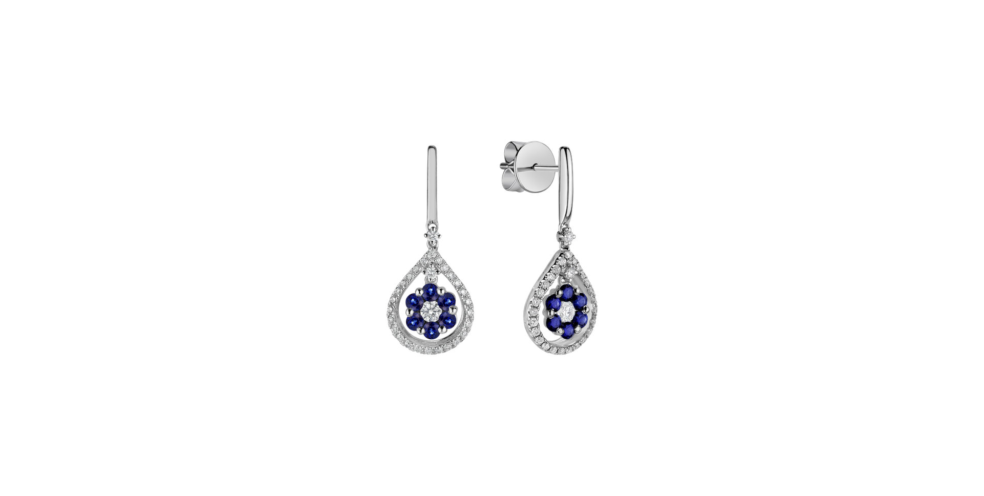 Diamond earrings and Sapphire Juniper