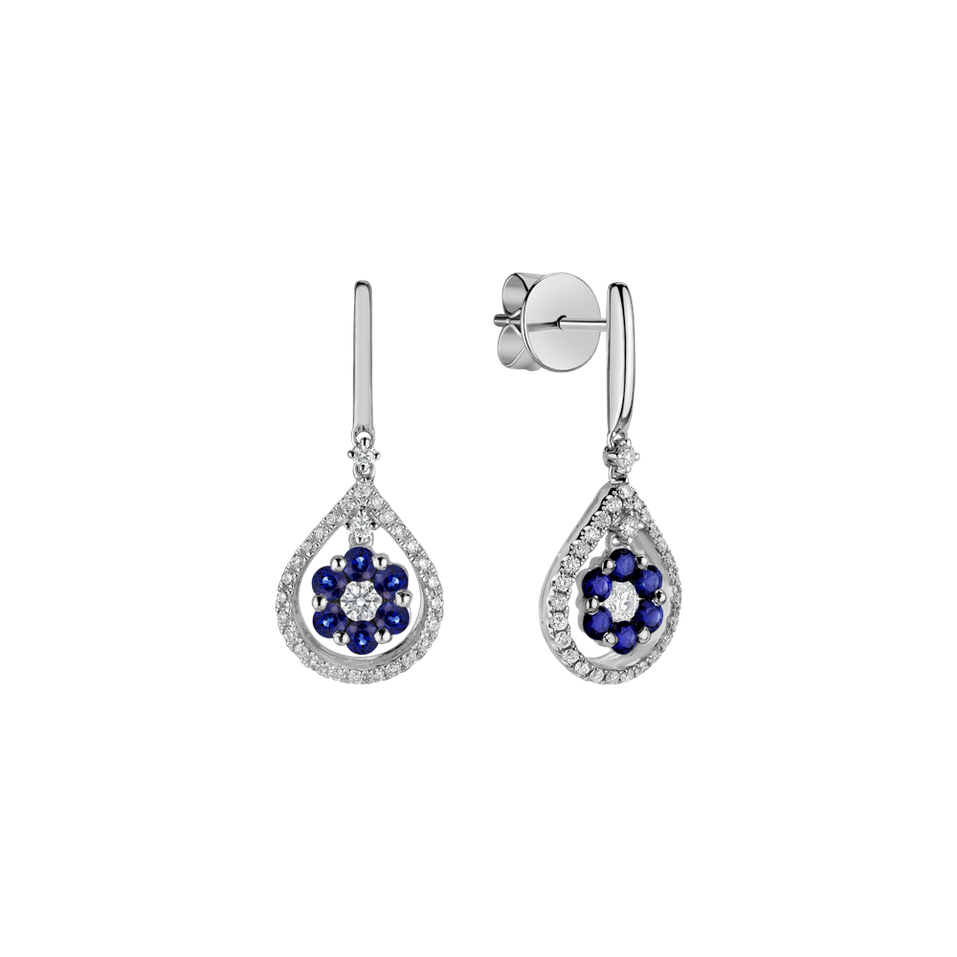 Diamond earrings and Sapphire Juniper