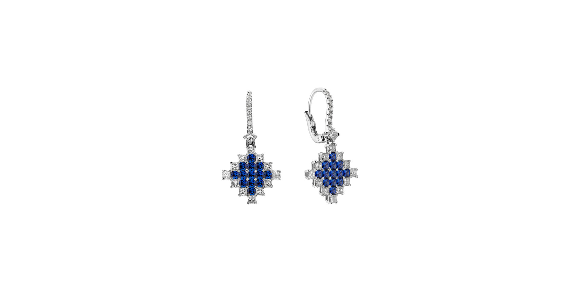 Diamond earrings and Sapphire Dazzling Mesh