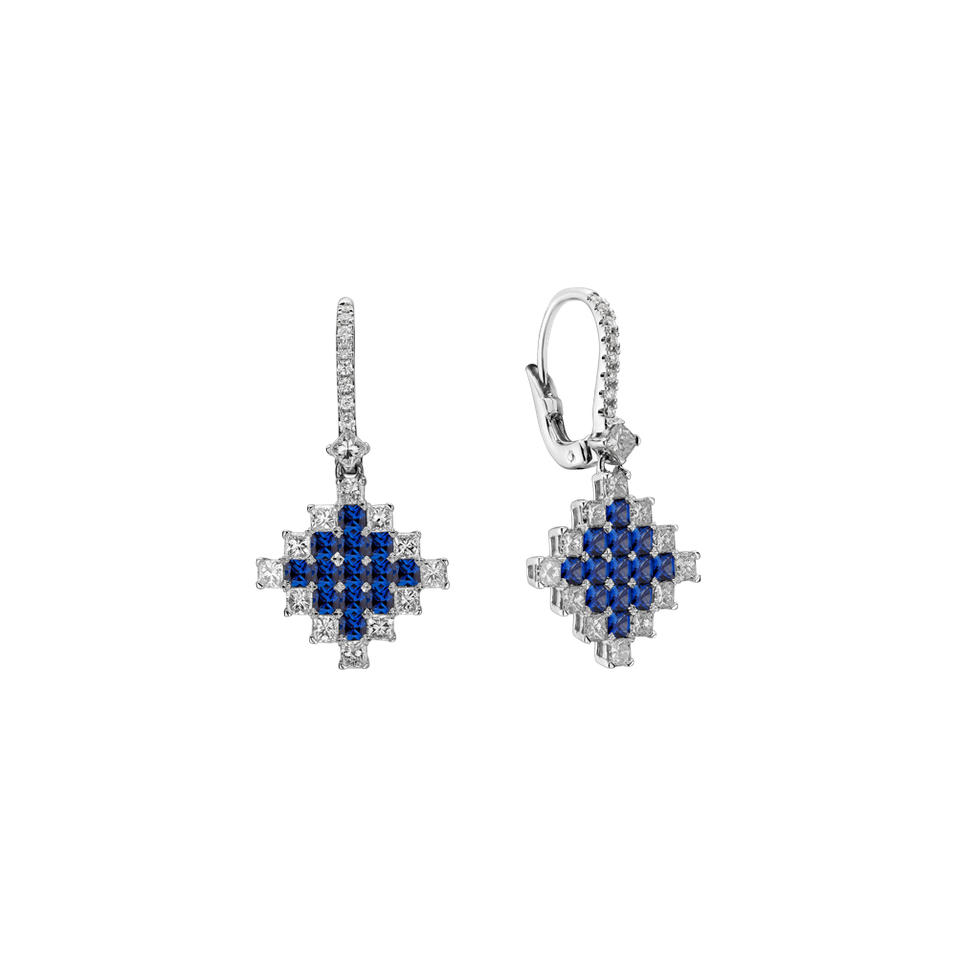 Diamond earrings and Sapphire Dazzling Mesh