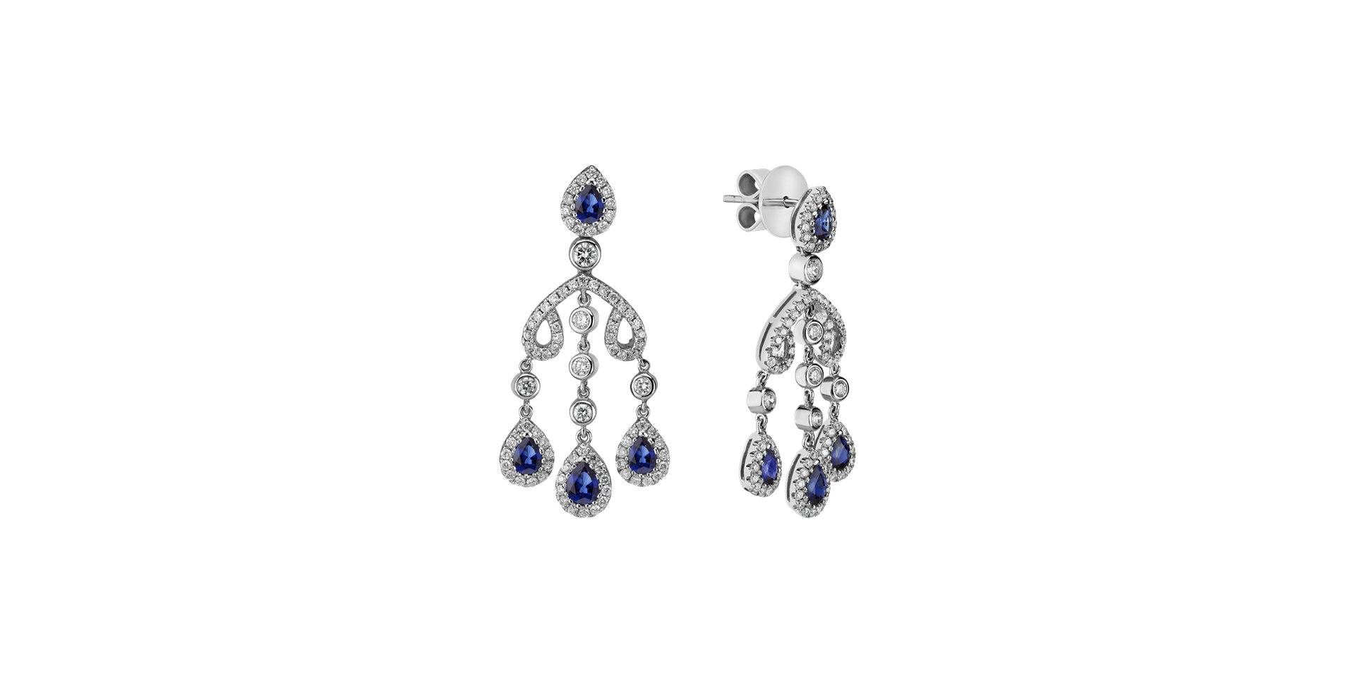 Diamond earrings and Sapphire Teagan