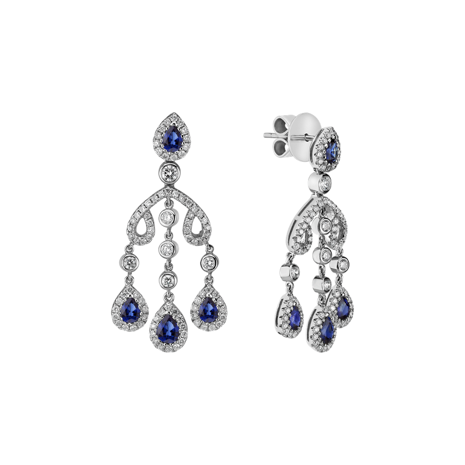 Diamond earrings and Sapphire Teagan