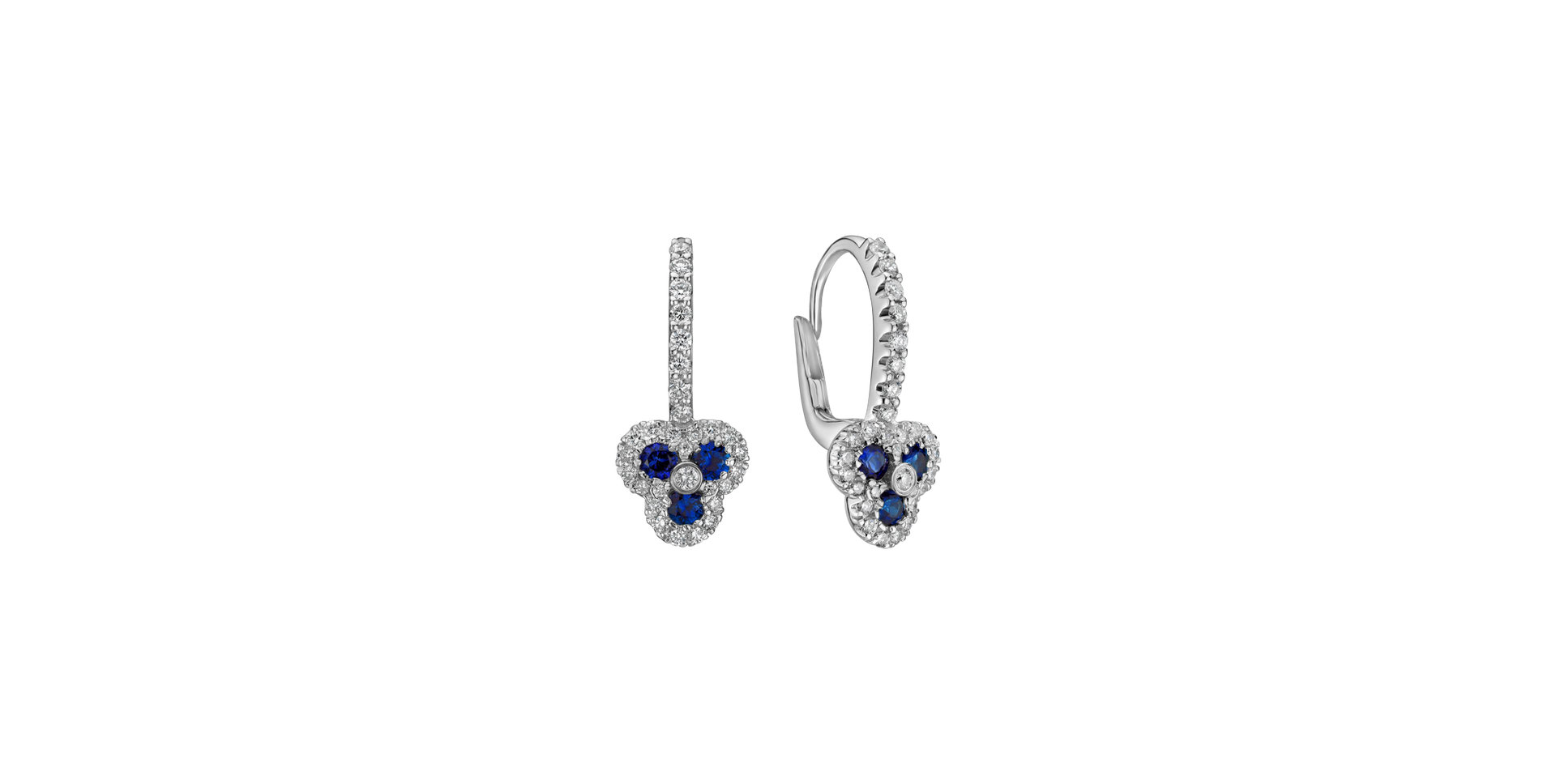 Diamond earrings and Sapphire Heavenly Kiss