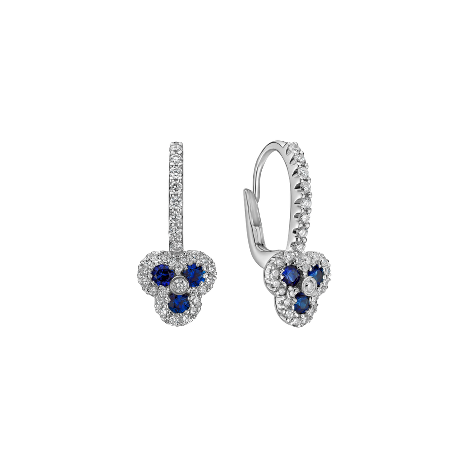 Diamond earrings and Sapphire Heavenly Kiss