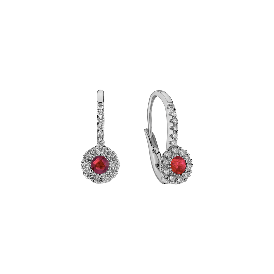 Diamond earrings with Ruby Higness of Hope