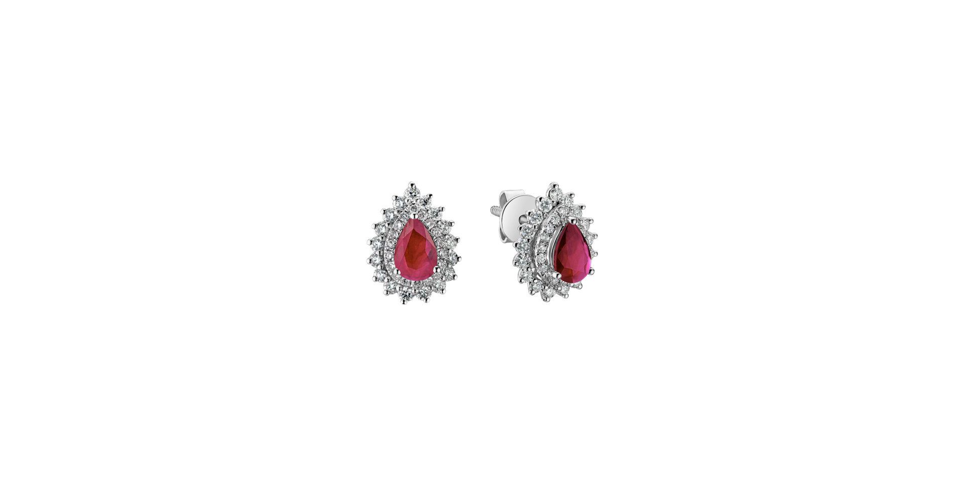 Diamond earrings with Ruby Ruby Glow