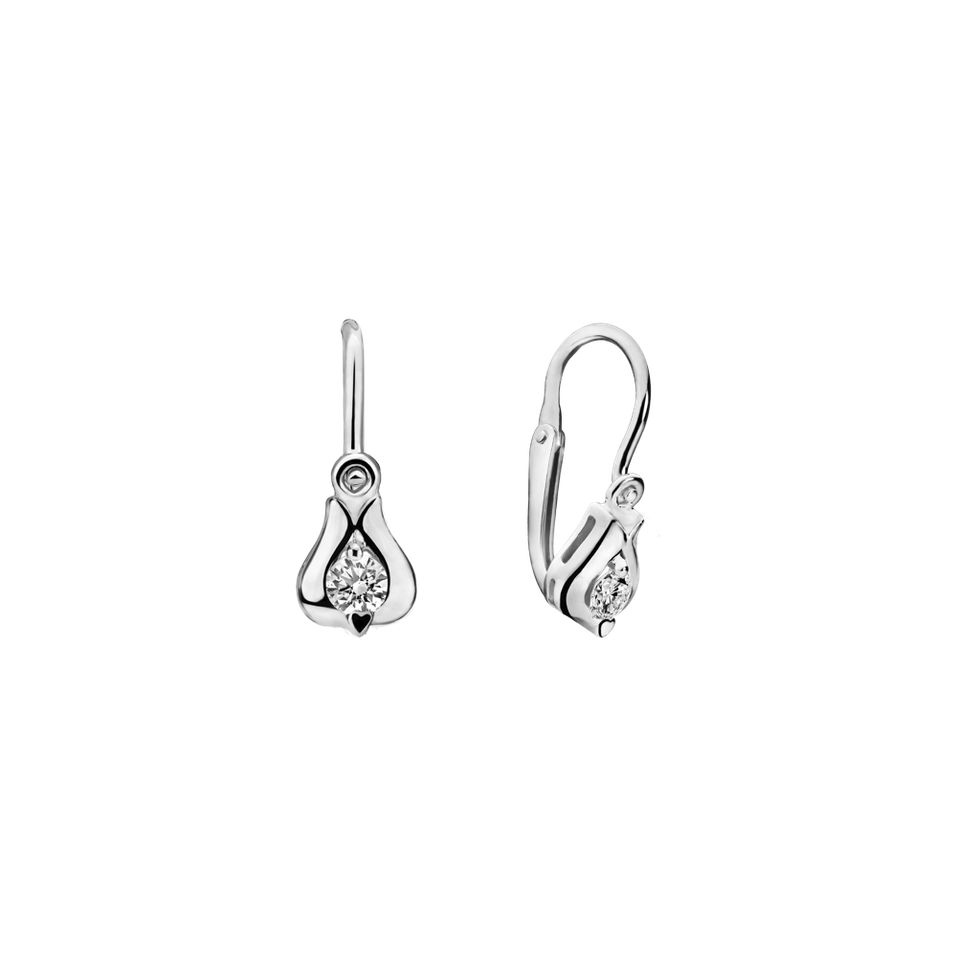 Children's diamond earrings Open Flower