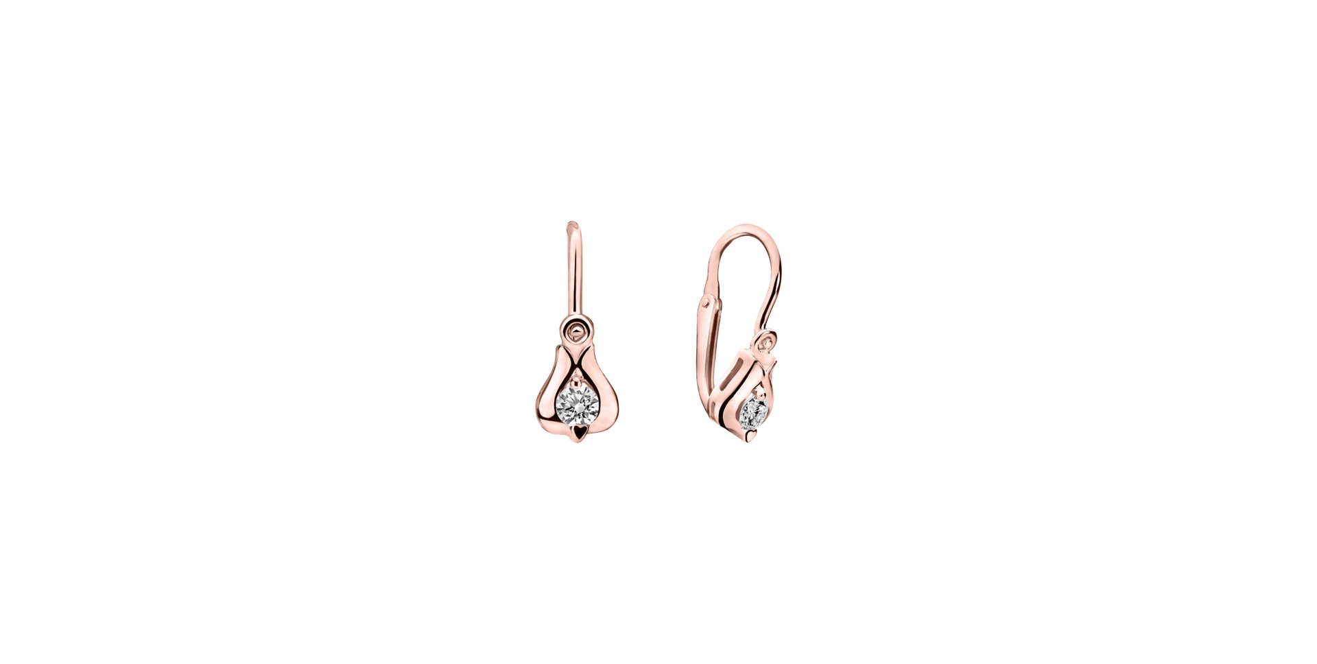 Children's diamond earrings Open Flower