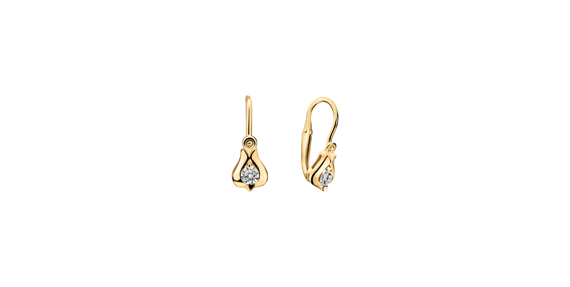 Children's diamond earrings Open Flower