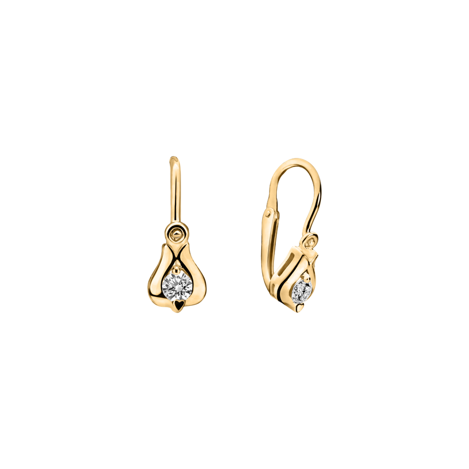 Children's diamond earrings Open Flower