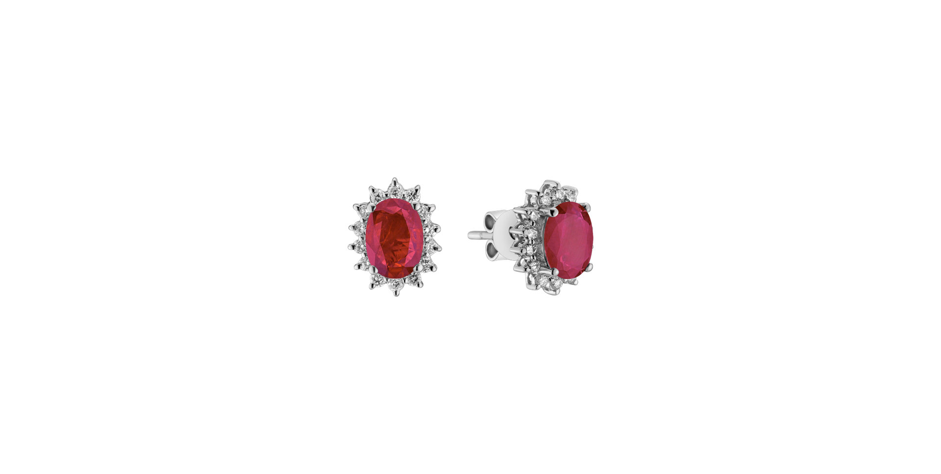 Diamond earrings with Ruby Red Stars