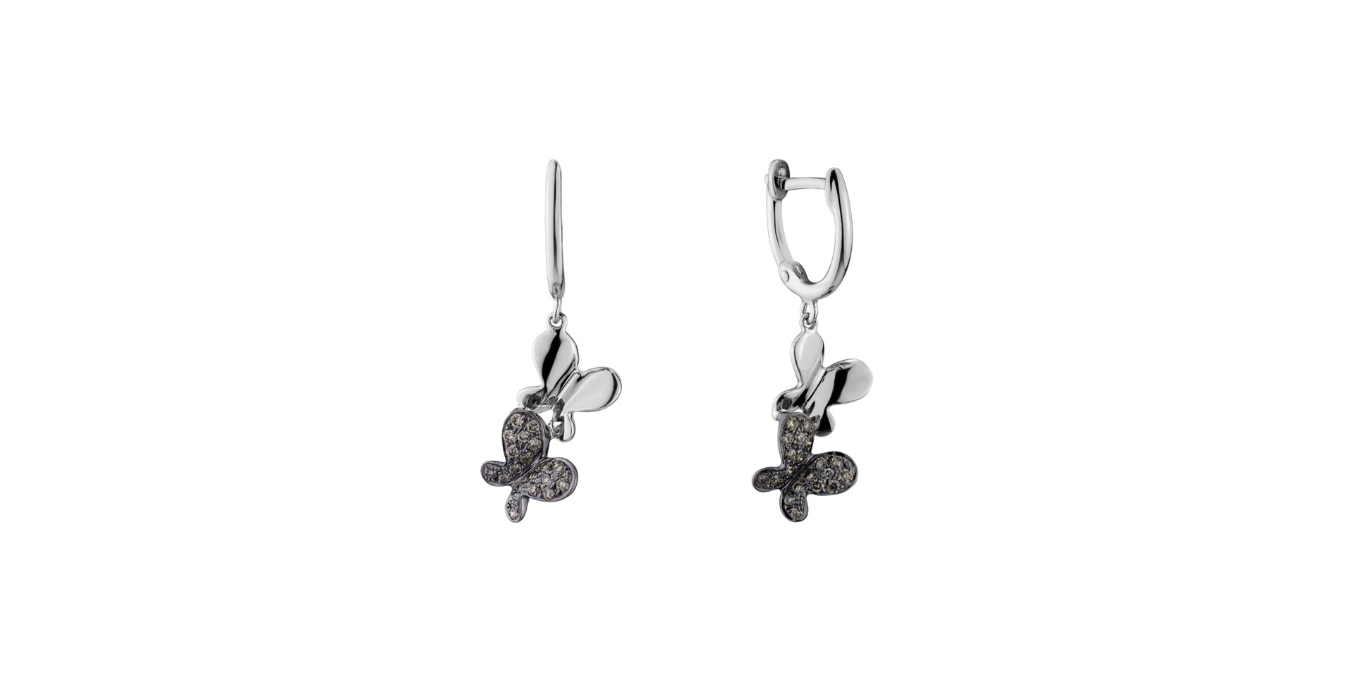 Earrings with brown diamonds Fantastic Gem