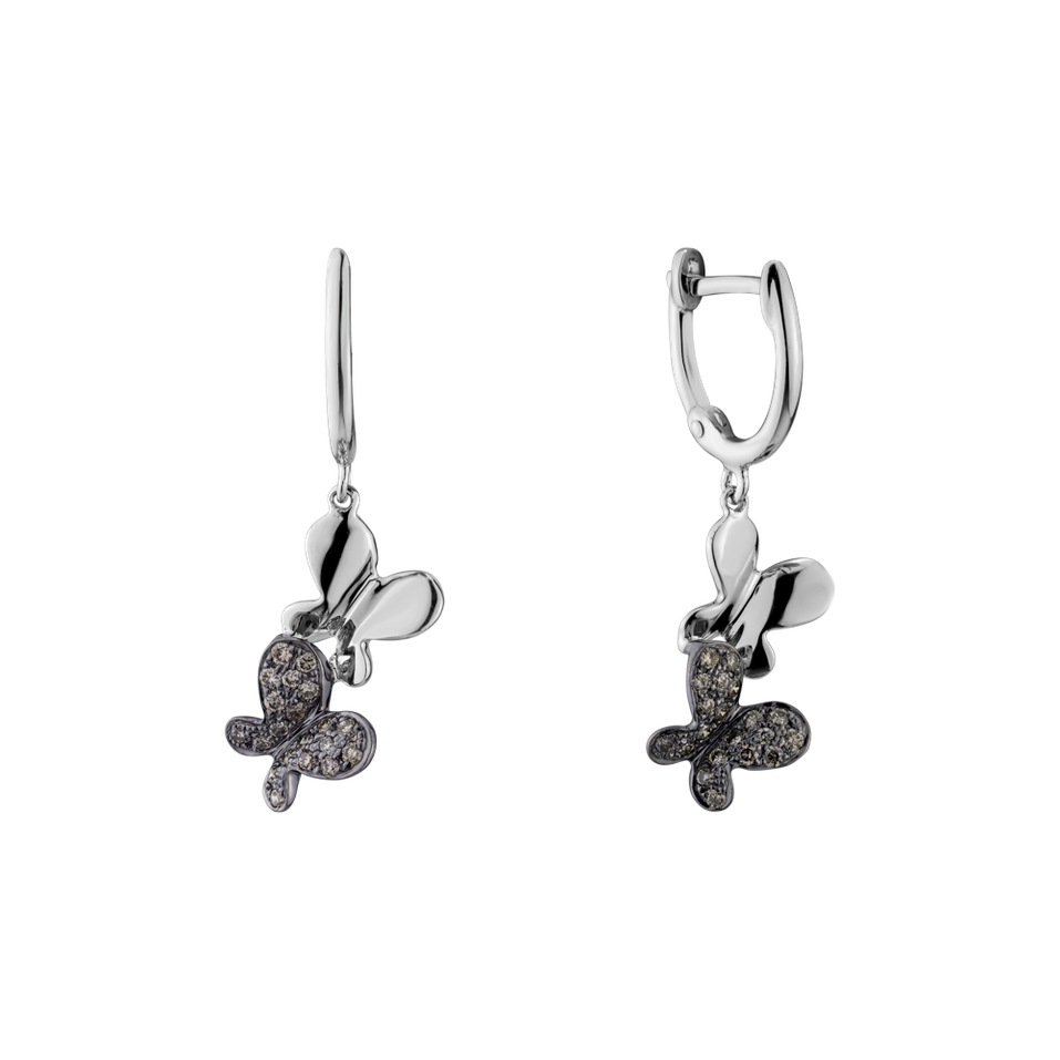 Earrings with brown diamonds Fantastic Gem