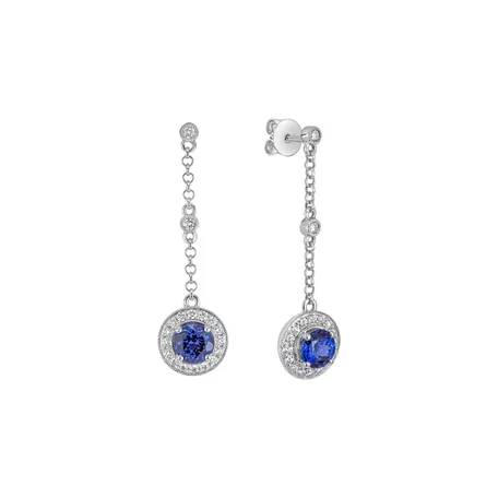 Diamond earrings with Tanzanite Monarchy Symphony
