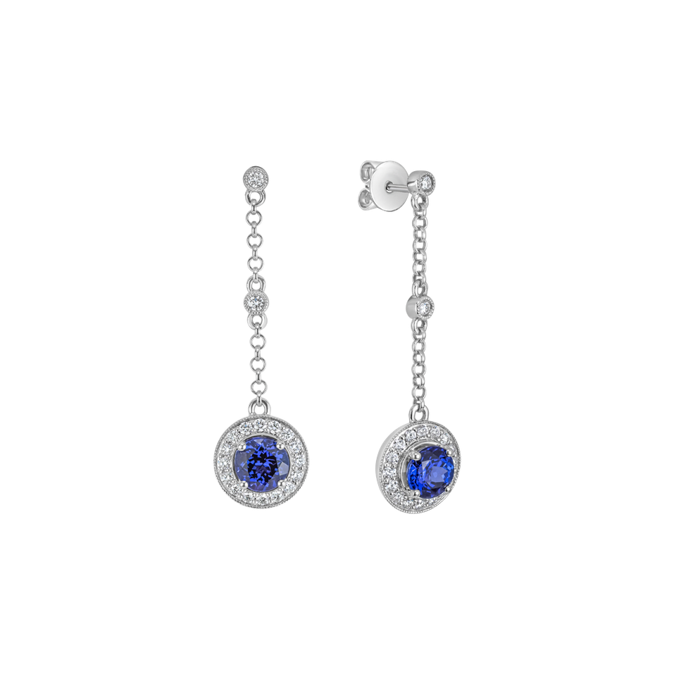 Diamond earrings with Tanzanite Monarchy Symphony