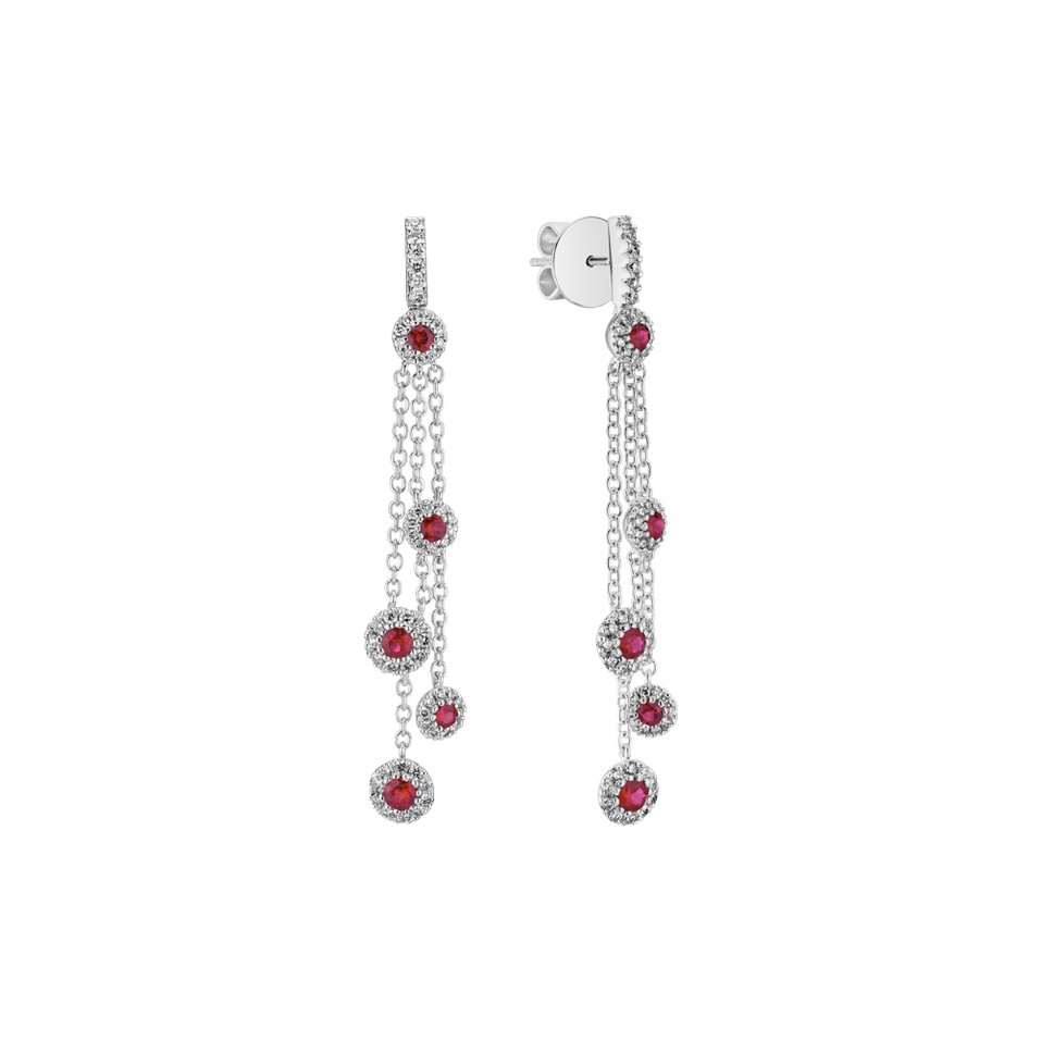 Diamond earrings and Ruby Dariana
