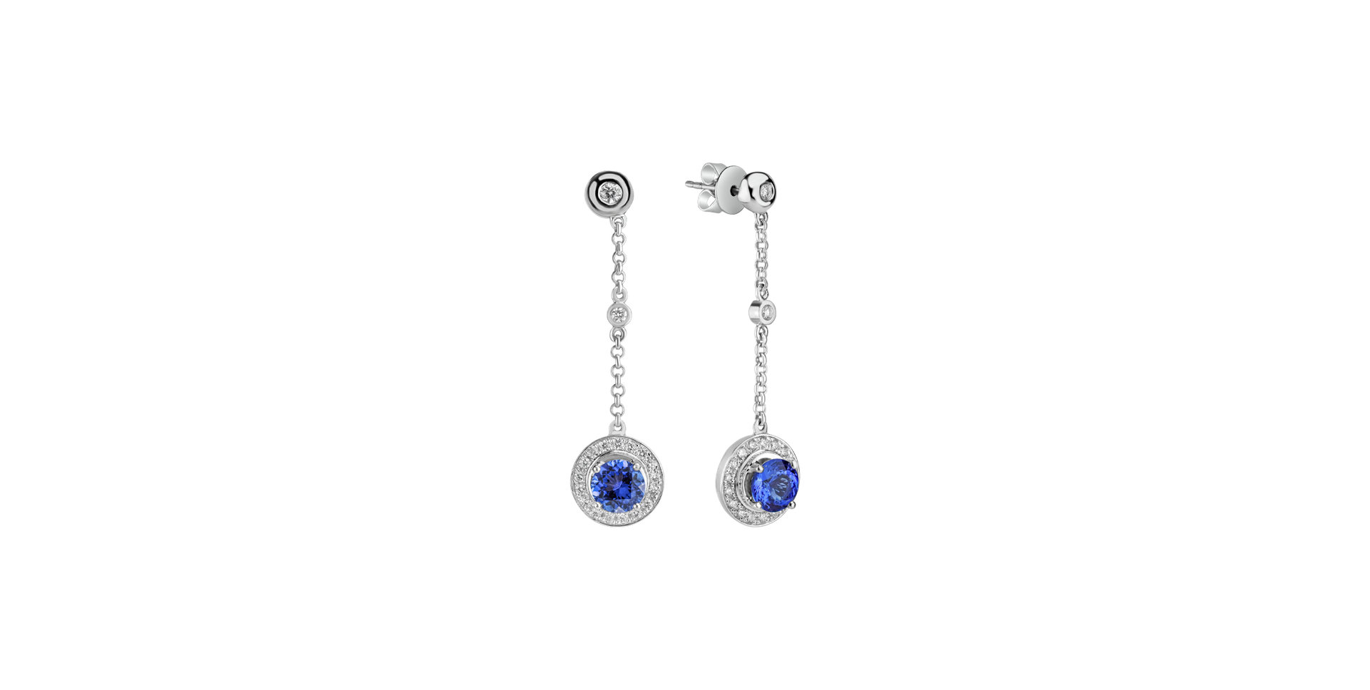 Diamond earrings with Tanzanite Space Opera