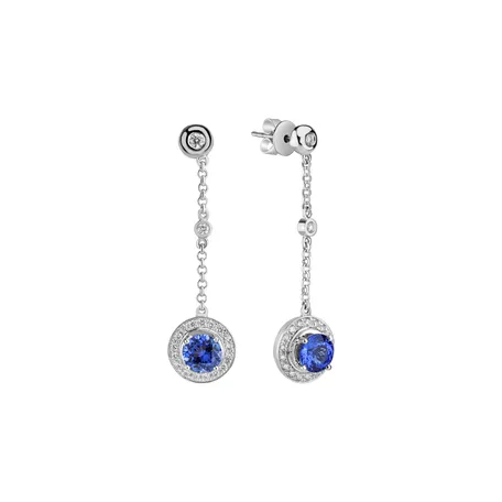 Diamond earrings with Tanzanite Space Opera