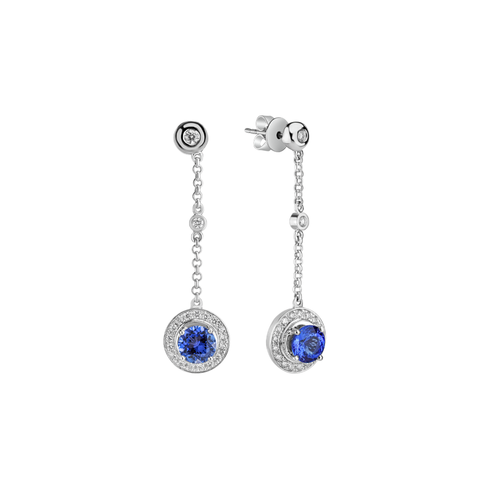 Diamond earrings with Tanzanite Space Opera