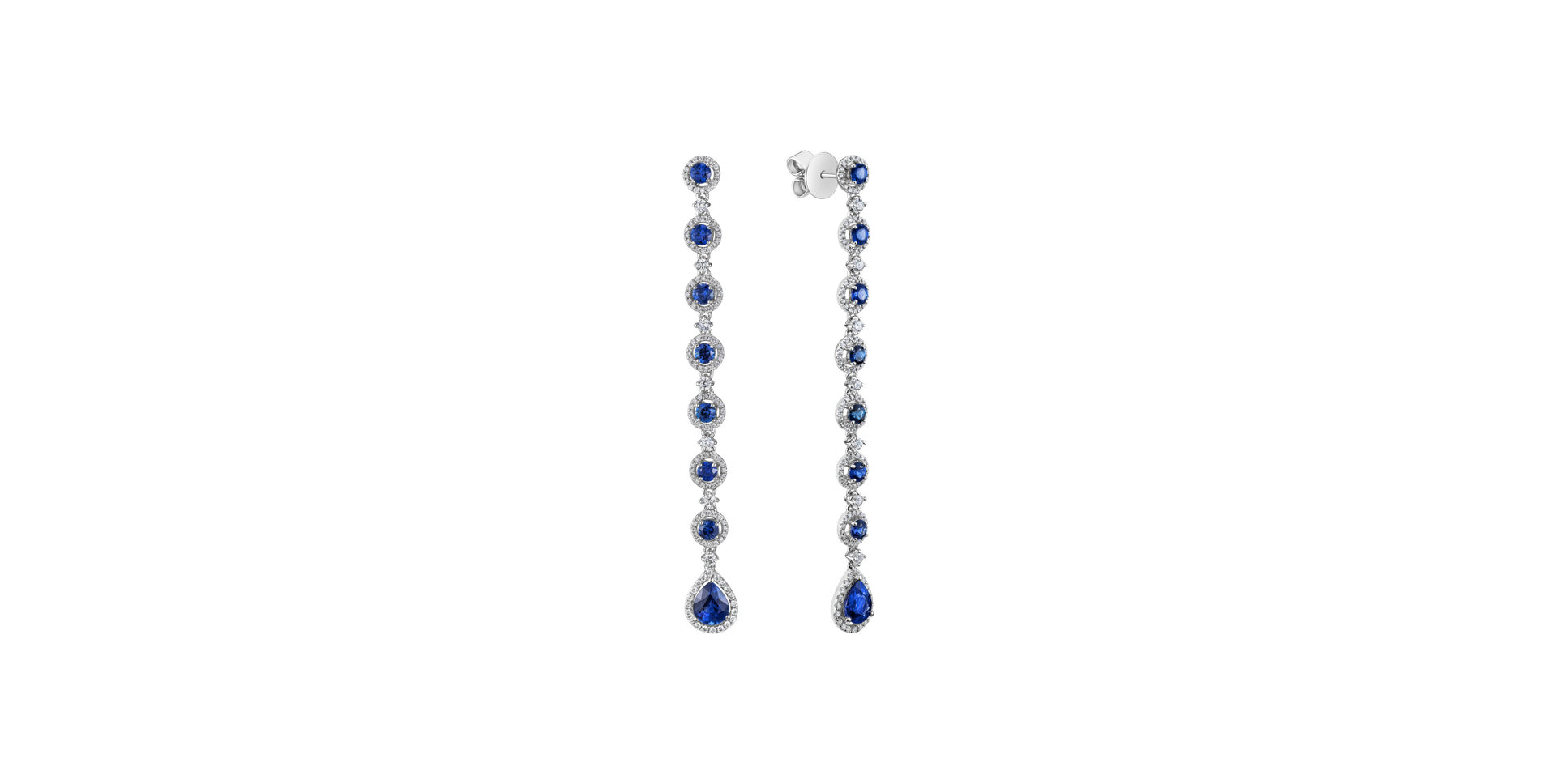Diamond earrings with Sapphires Mephisto Ribbon