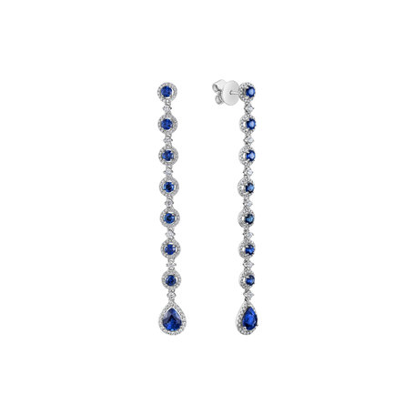 Diamond earrings with Sapphires Mephisto Ribbon