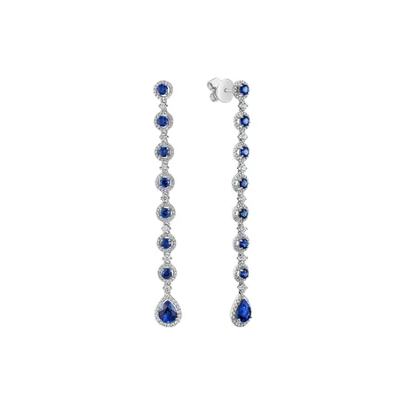 Diamond earrings with Sapphires Mephisto Ribbon