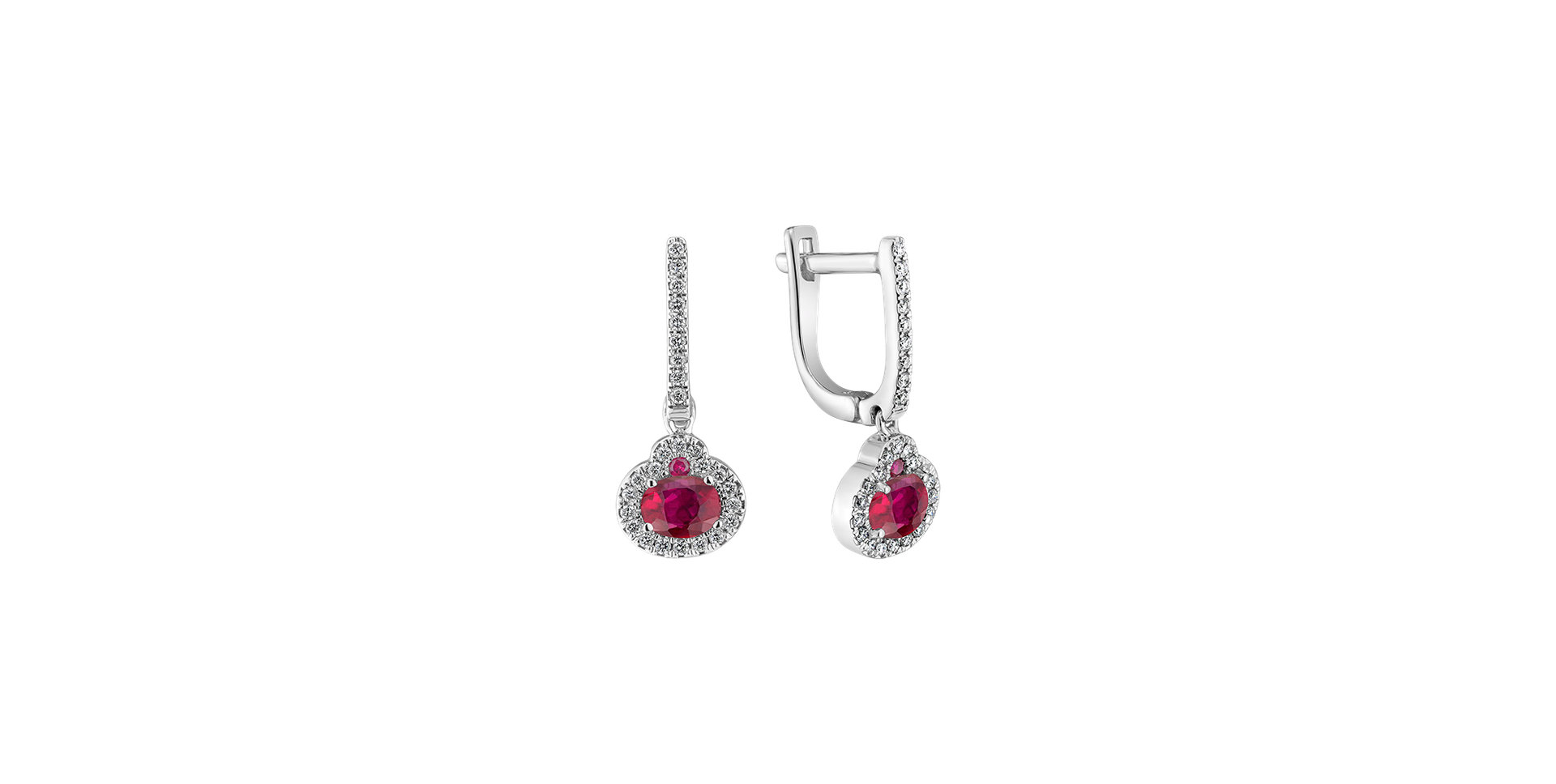 Diamond earrings with Ruby Red Hope