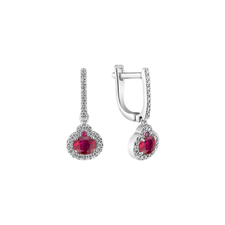 Diamond earrings with Ruby Red Hope
