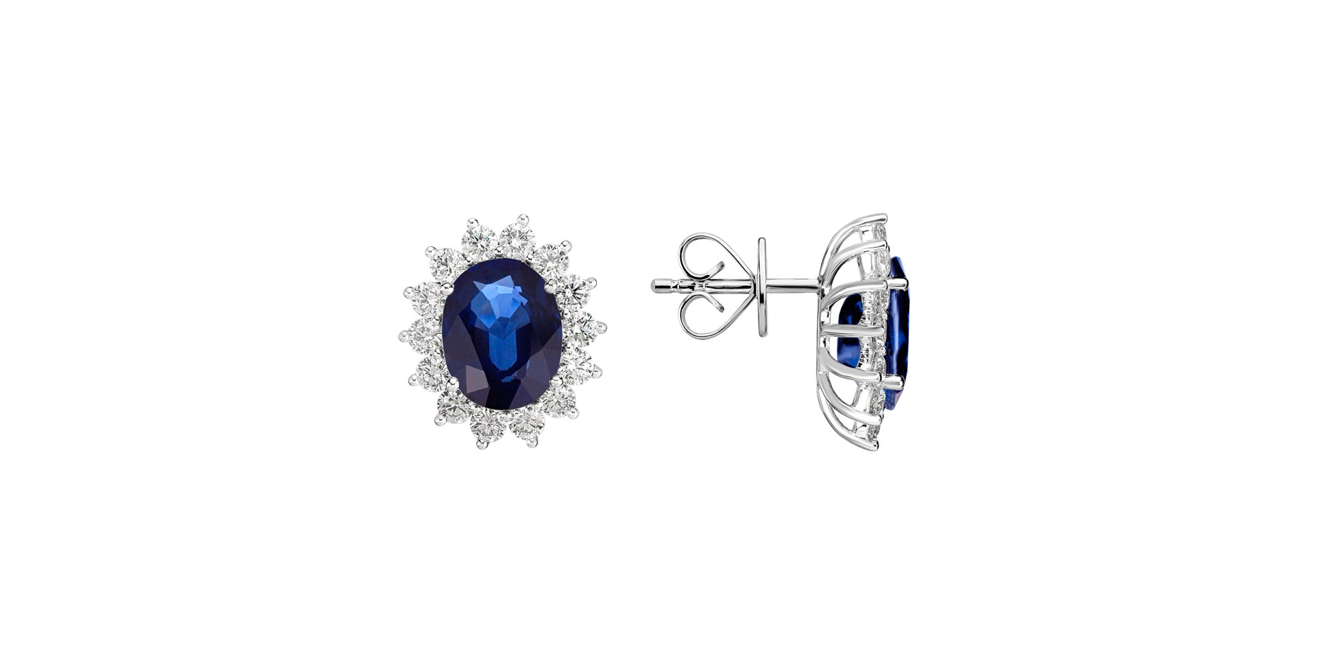 Diamond earrings with Sapphire Princess Sparkle