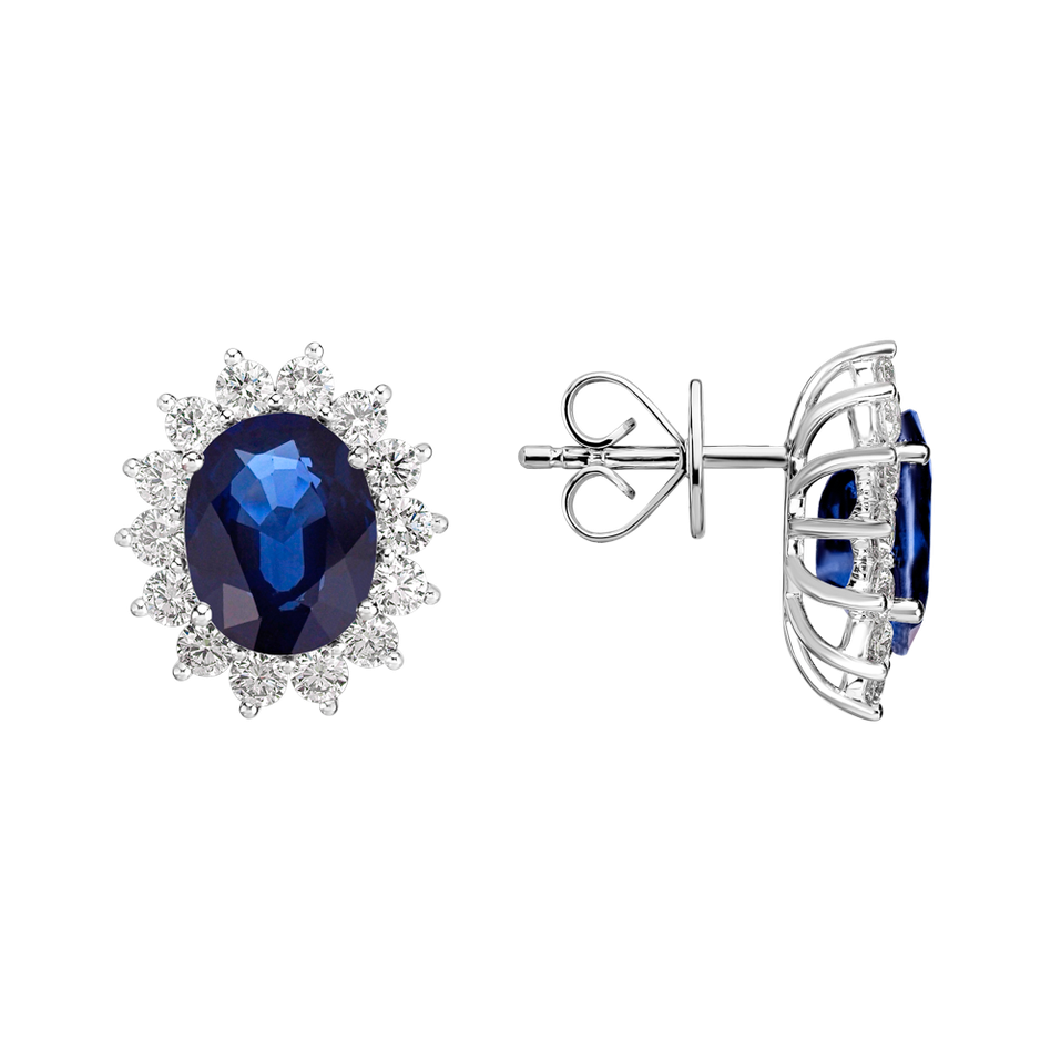 Diamond earrings with Sapphire Princess Sparkle