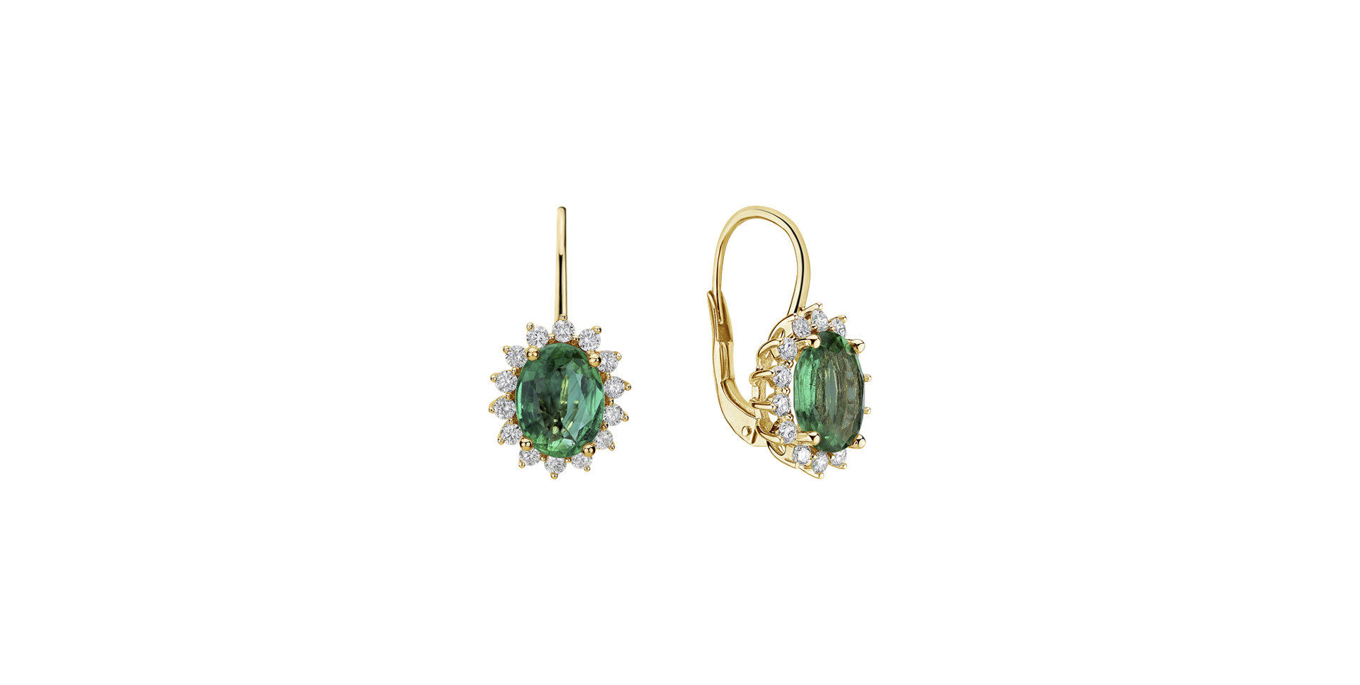 Diamond earrings with Emerald Princess Sparkle