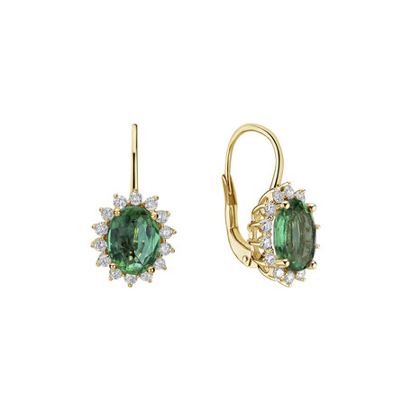 Diamond earrings with Emerald Princess Sparkle