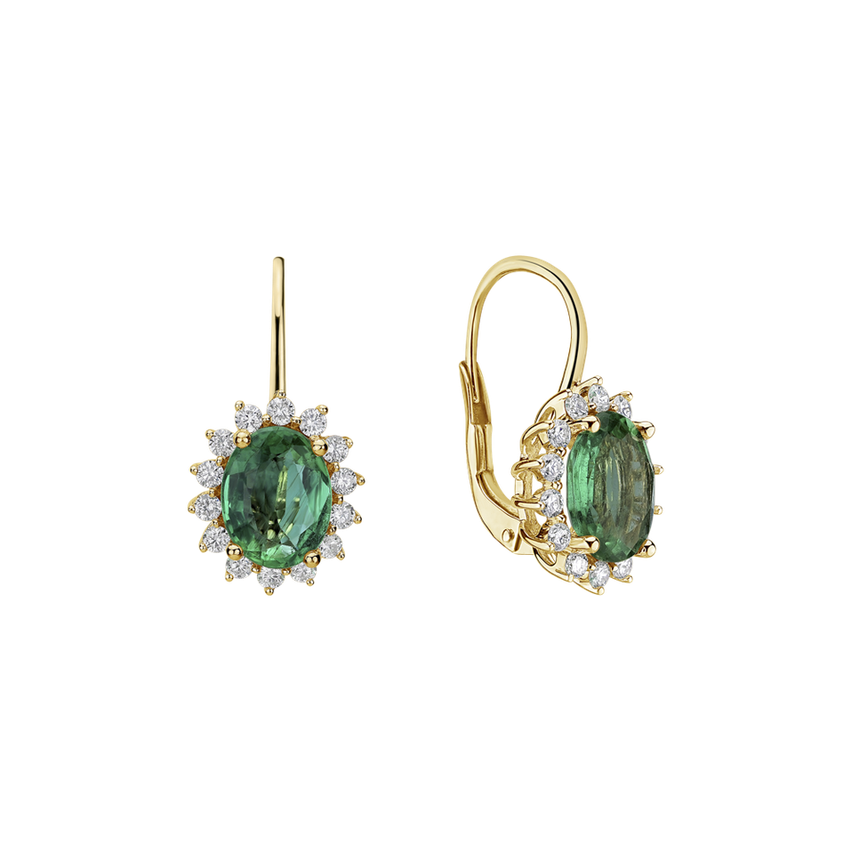 Diamond earrings with Emerald Princess Sparkle