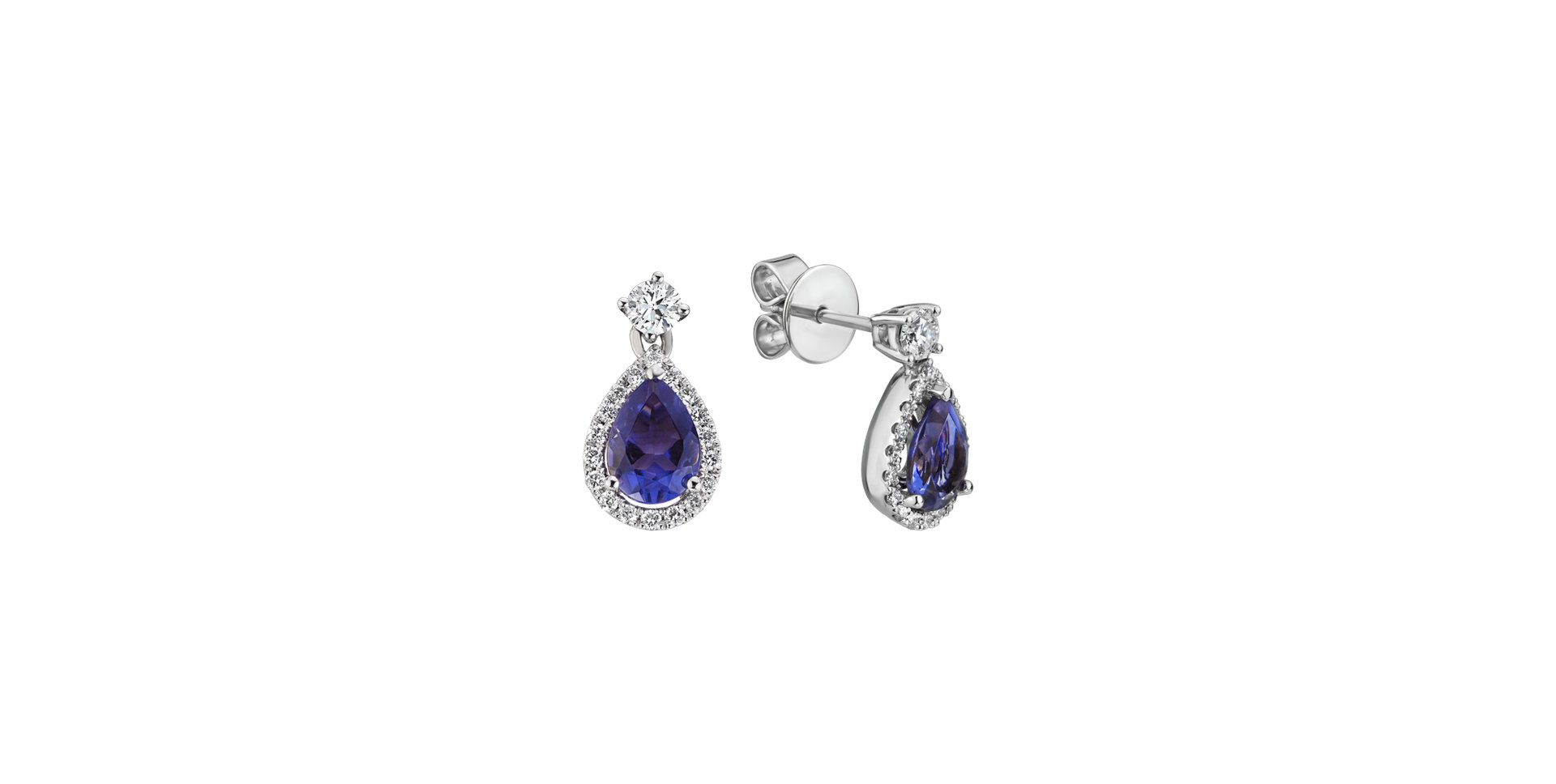 Diamond earrings with Iolite Shine Secret