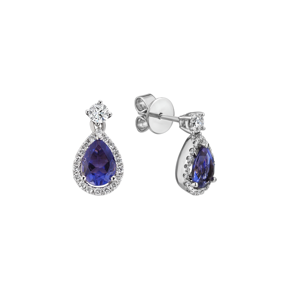 Diamond earrings with Iolite Shine Secret
