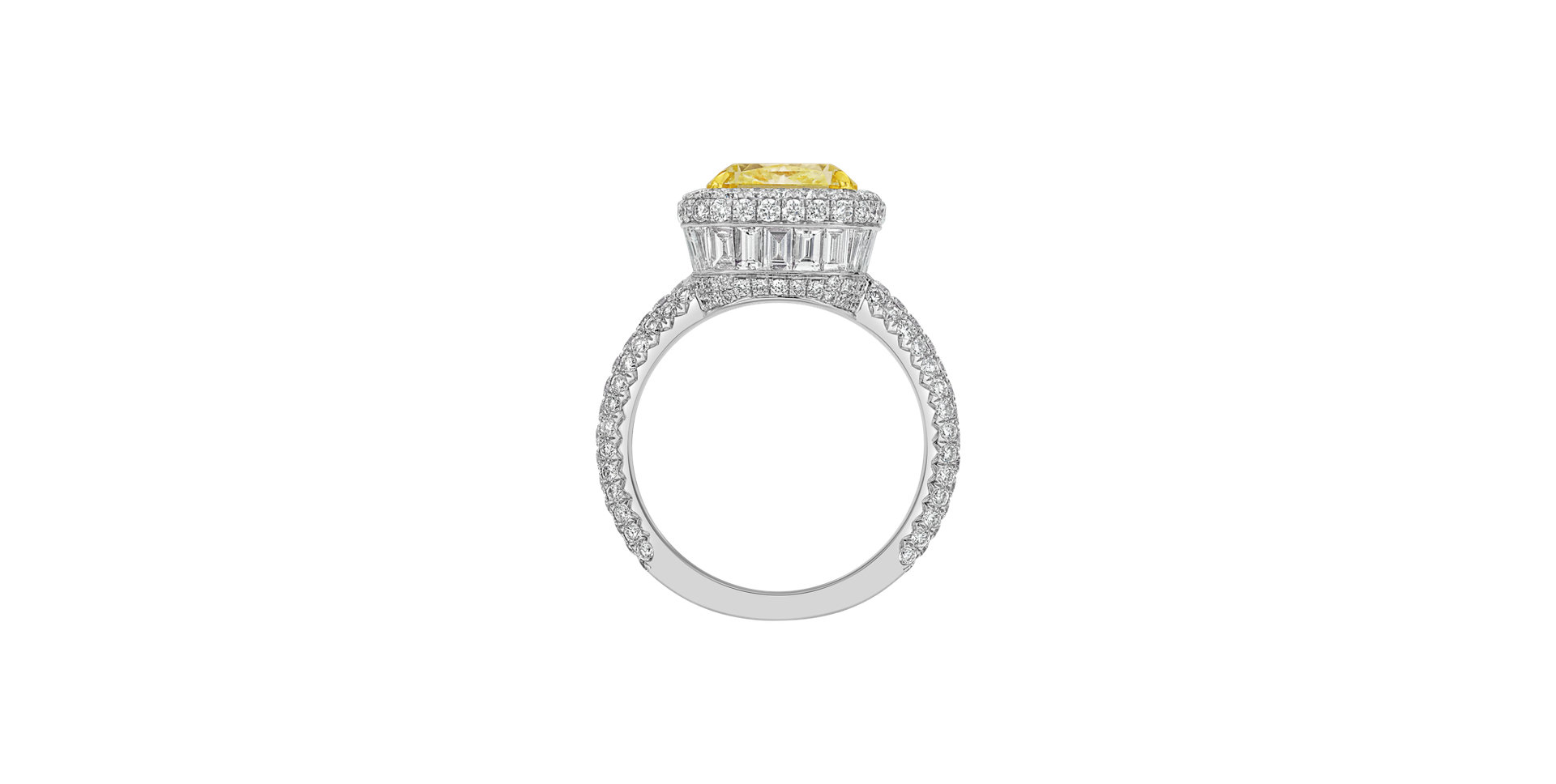 Ring with yellow and white diamonds Alchemy Gem