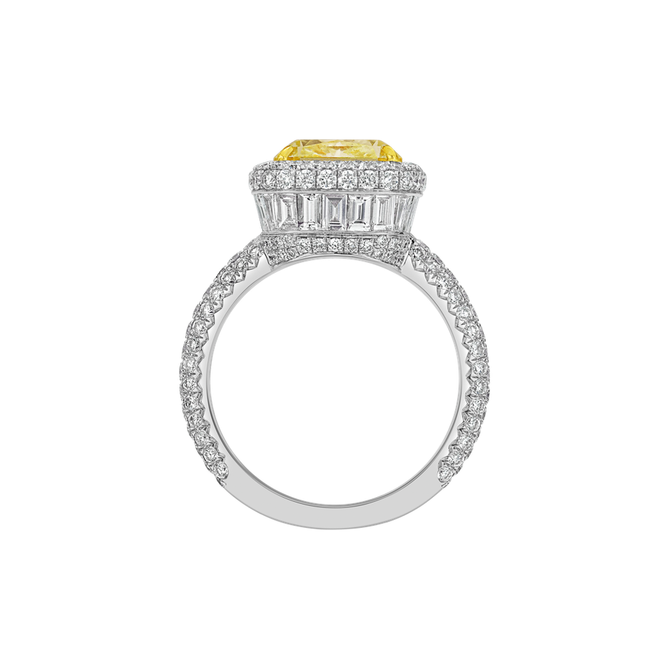 Ring with yellow and white diamonds Alchemy Gem
