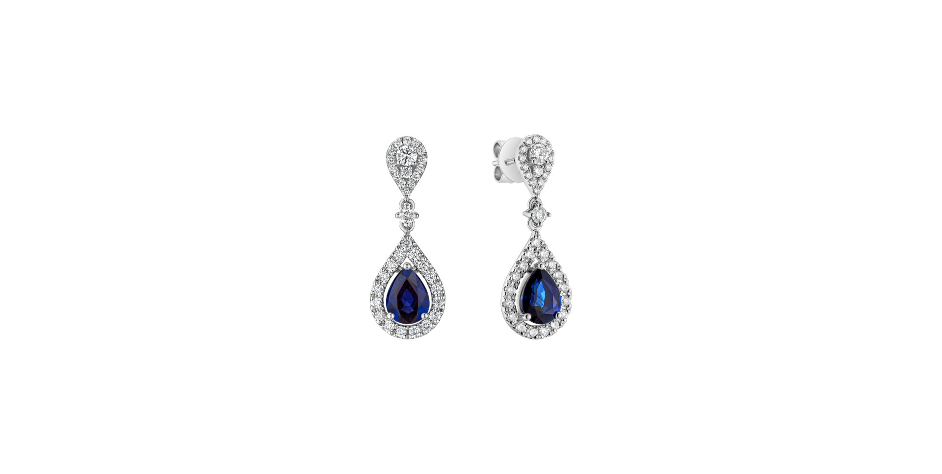 Diamond earrings with Sapphire Lavish Feeling