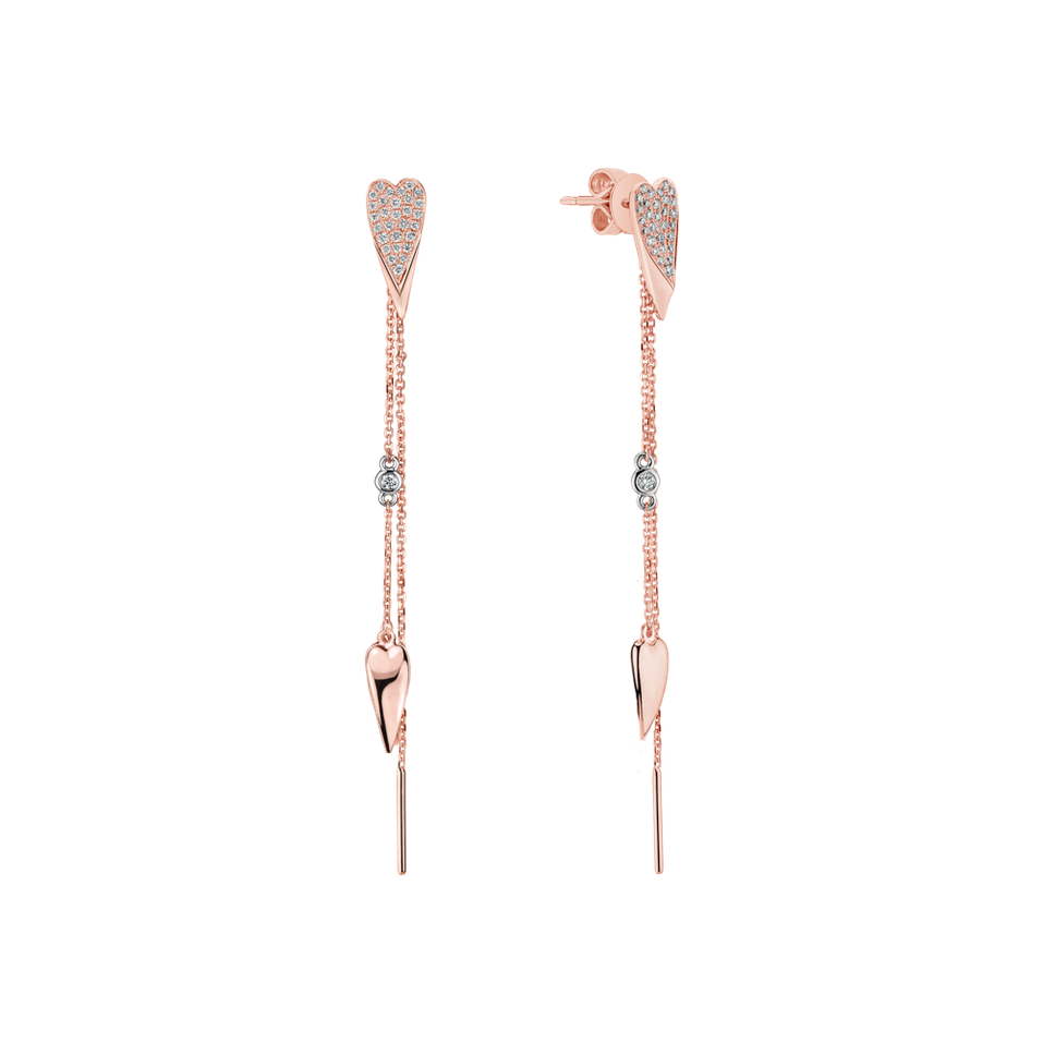 Diamond earrings Troubled Heart